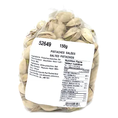 Les Aliments Johnvince Pistachios Salted 150 g