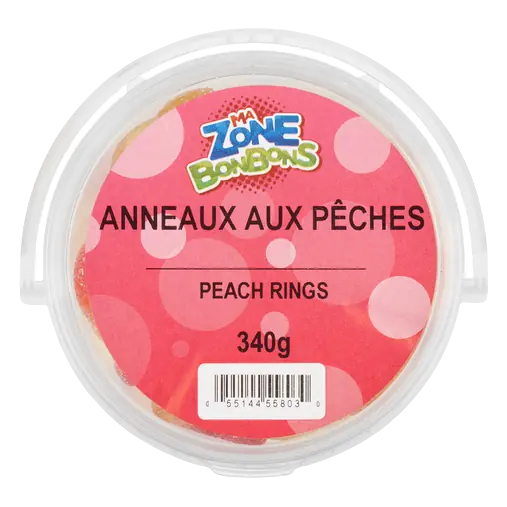 Les Aliments Johnvince Candy Peach Rings 340 g