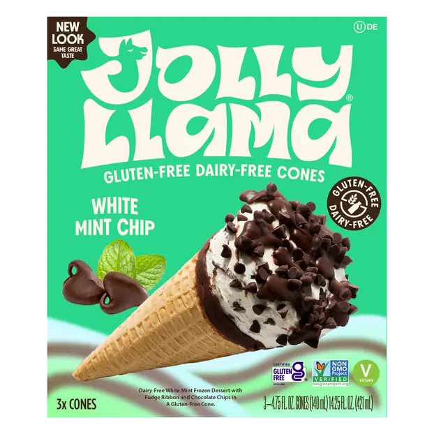 Gluten & Dairy Free White Mint Chip Cones - 3 ct