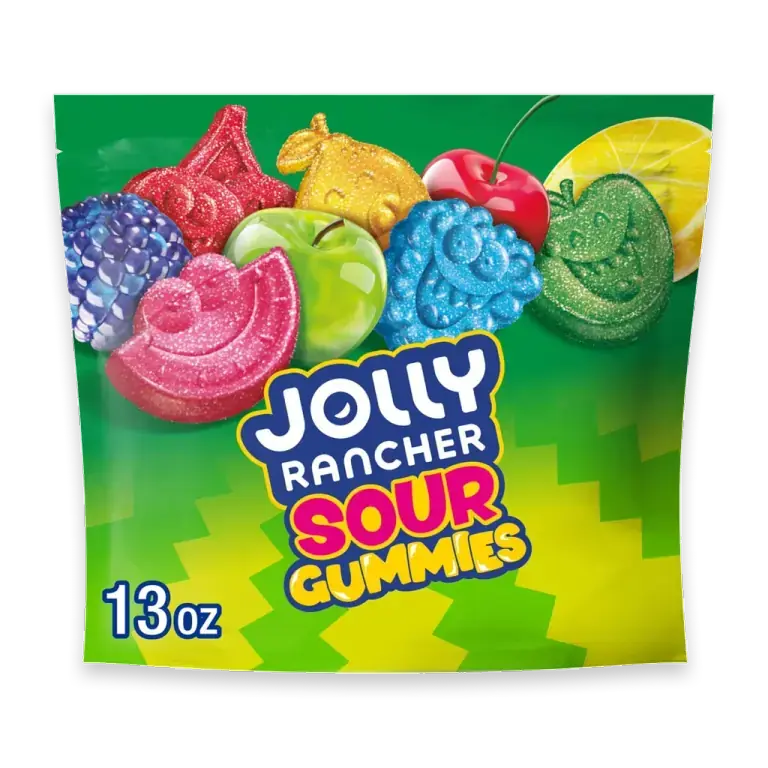 Gummies Sours Assorted Fruit Flavored Candy Resealable Bag