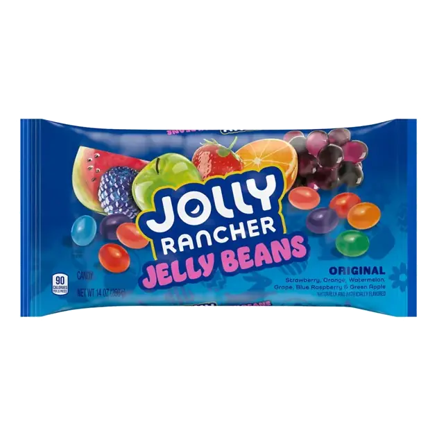 Strawberry, Orange, Watermelon, Grape, Blue Raspberry, Green Apple Jelly Beans Candy