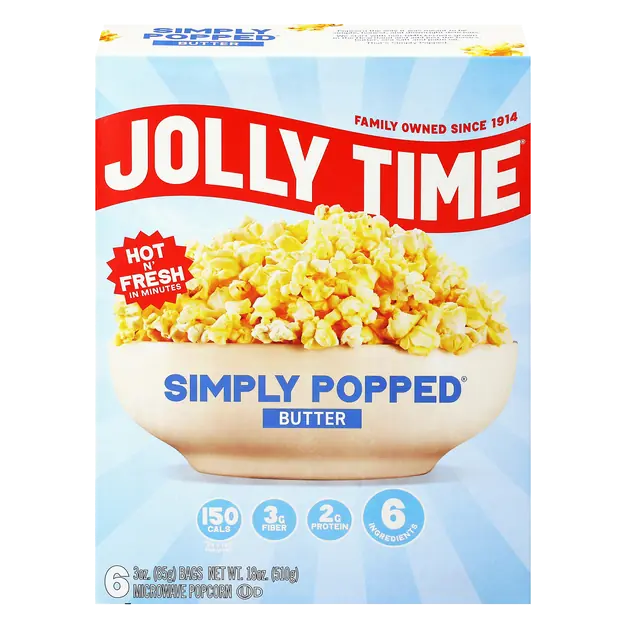 Microwave Popcorn Simply Popped Butter - 6 ct