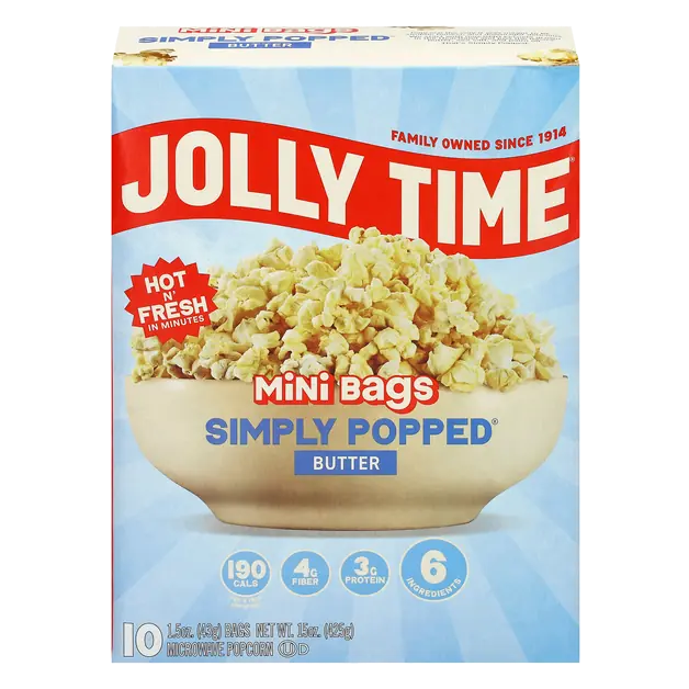Simply Popped Minis Microwave Popcorn Butter - 10 ct