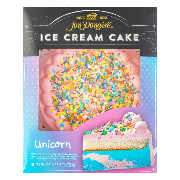 Unicorn Ice Cream Cake 8 Inch Frozen