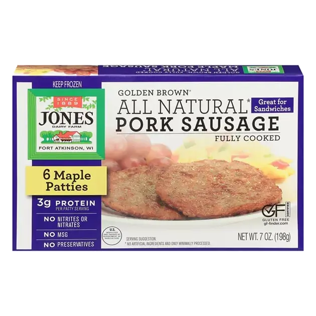 Golden Brown All Natural Pork Sausage Patties, Maple, 6 Patties/Pkg