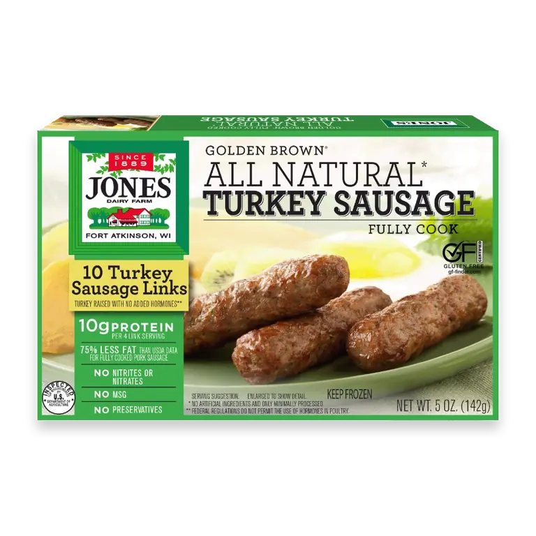 Golden Brown All Natural Turkey Sausage Links