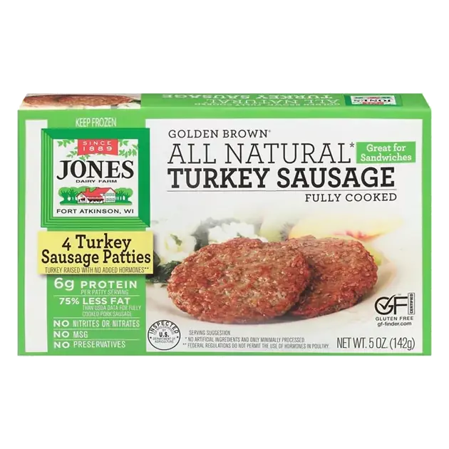 Golden Brown Turkey Sausage Patties, All Natural, Golden Brown