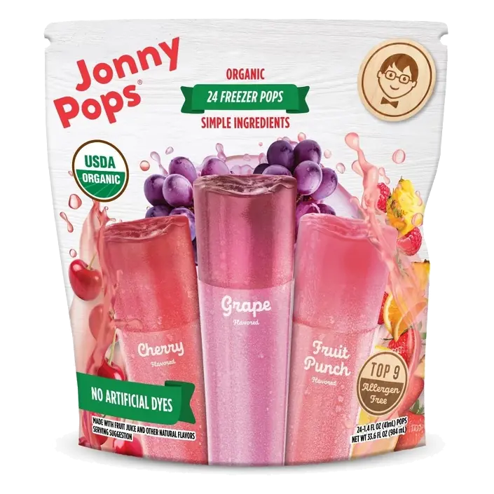 Cherry, Grape and Fruit Punch Flavored Organic Freezer Pops