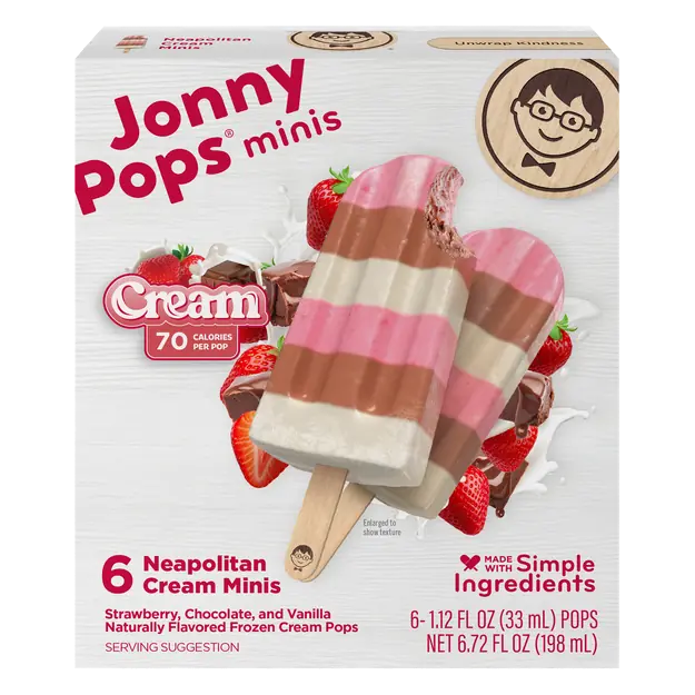 Cream Minis Neapolitan Frozen Pops - 6 ct
