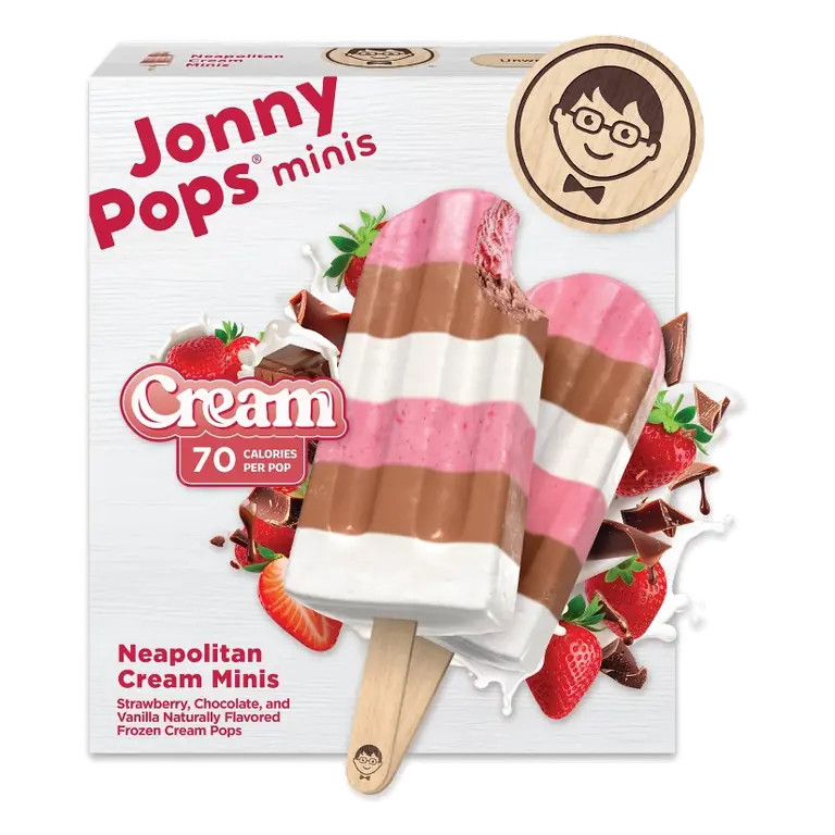 JonnyPops Neapolitan Cream Minis Pops, 6.75 fl oz/6ct