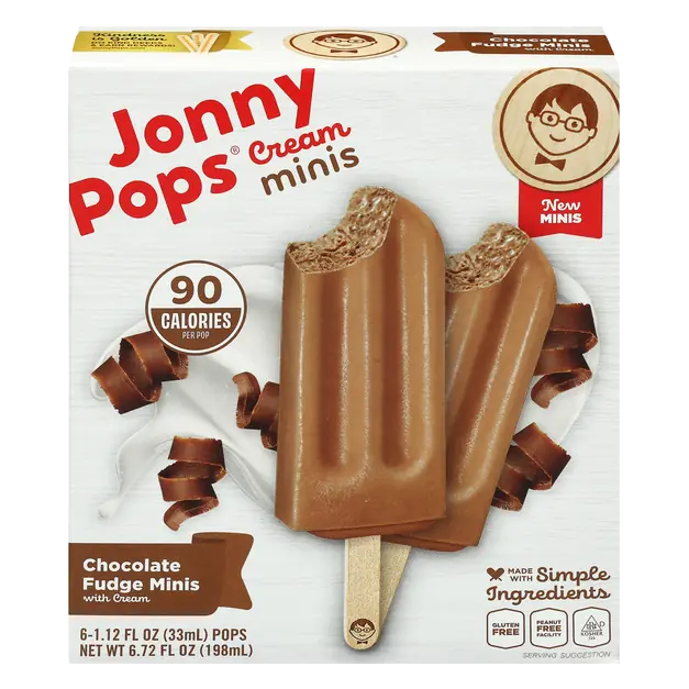 Minis Chocolate Fudge Cream Pops - 6 ct Frozen
