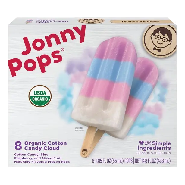 Organic Cotton Candy Cloud Ice Pops - 8 ct