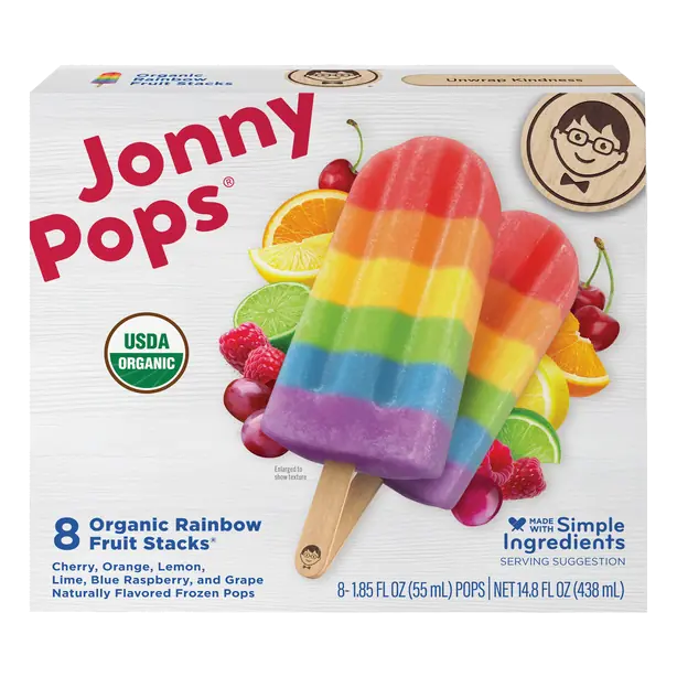 Organic Rainbow Fruit Stacks Ice Pops - 8 ct