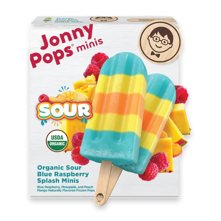 Organic Sour Blue Raspberry Splash Minis Frozen Pops 6pk