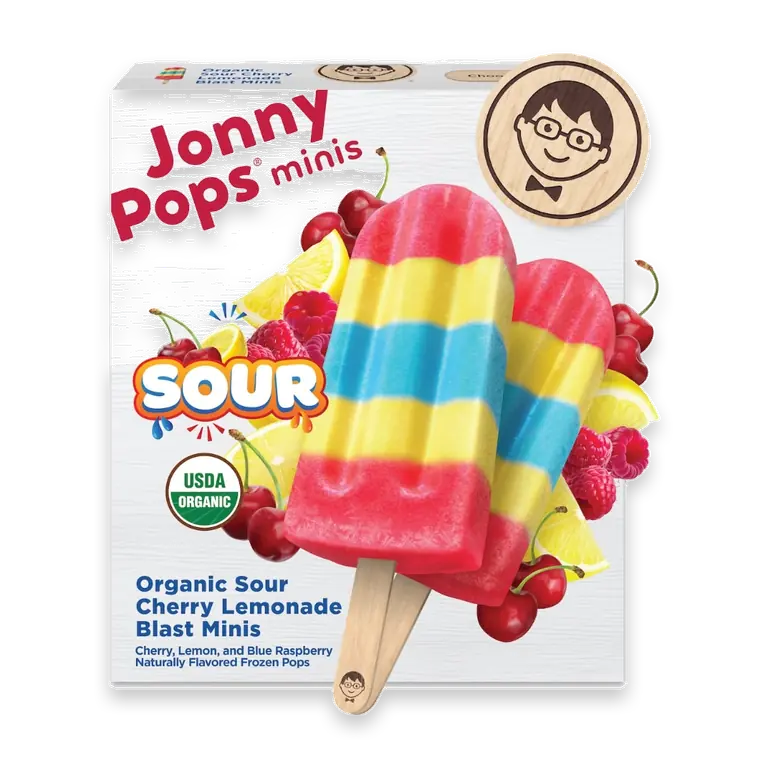 Organic Sour Cherry Lemonade Blast Minis Frozen Pops 6pk