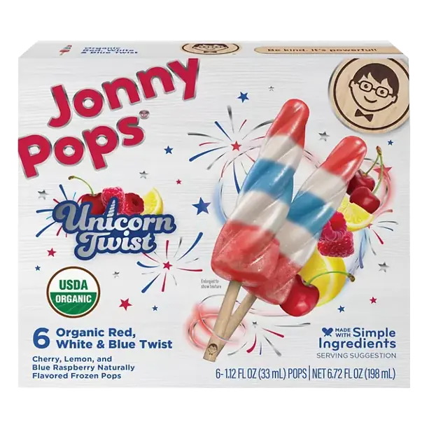 Organic Unicorn Twist Red, White & Blue Twist Frozen Pops