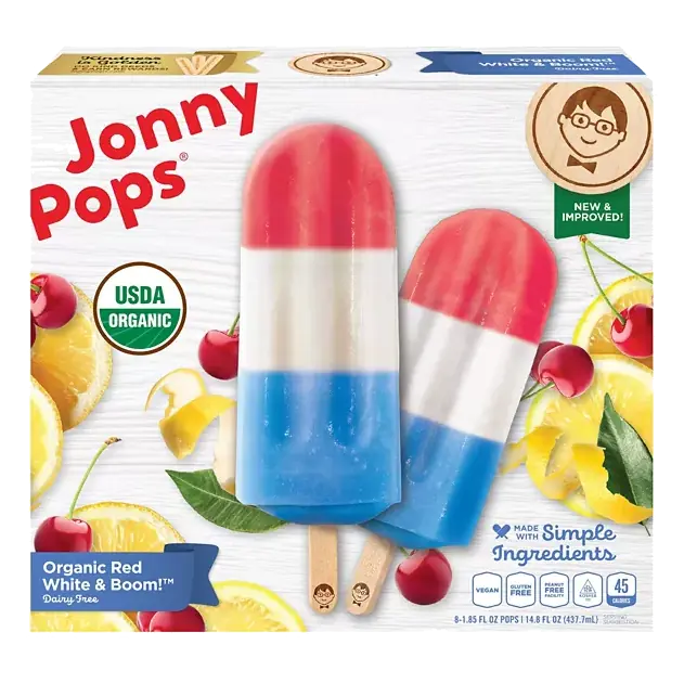 Pops, Dairy Free, Organic, Red White & Boom!
