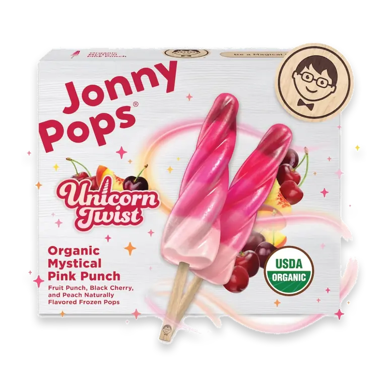 Unicorn Twist Organic Mystical Pink Punch Frozen Pops 6pk