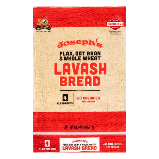 Flax Oat Bran & Whole Wheat Lavash Flatbreads - 4 ct