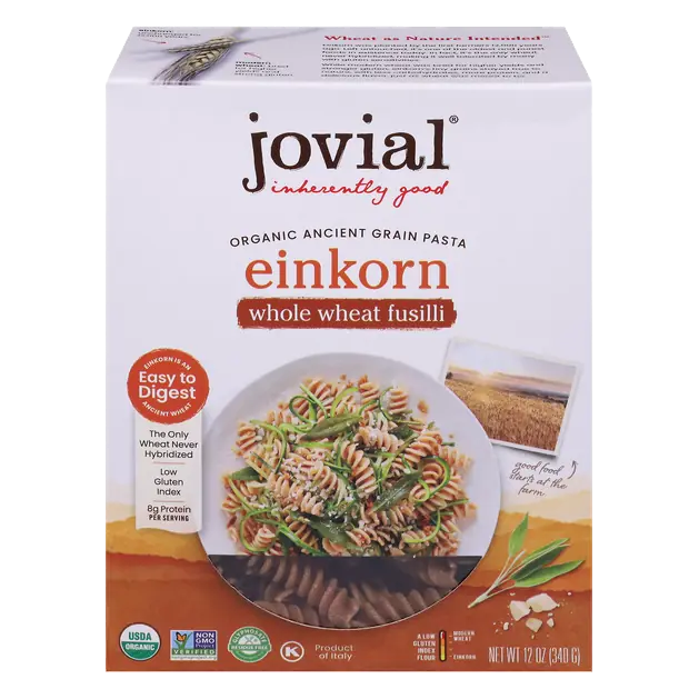 Einkorn Organic Ancient Grain Pasta, Whole Wheat Fusilli