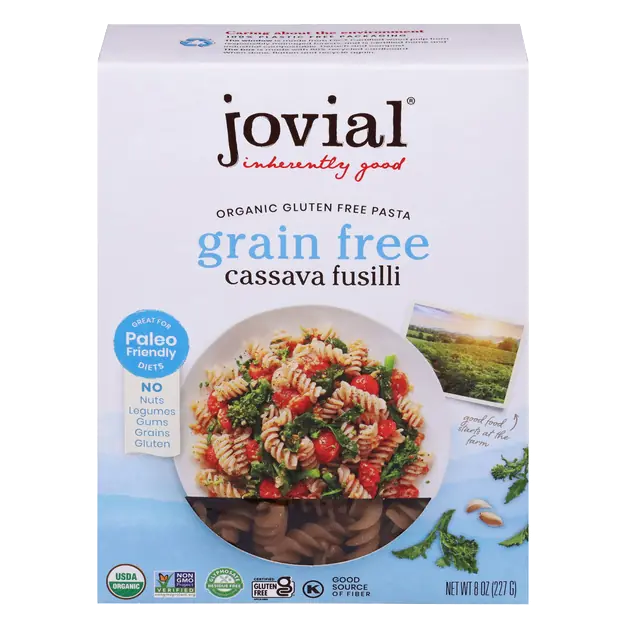 Grain Free Organic Gluten Free Pasta, Cassava Fusilli