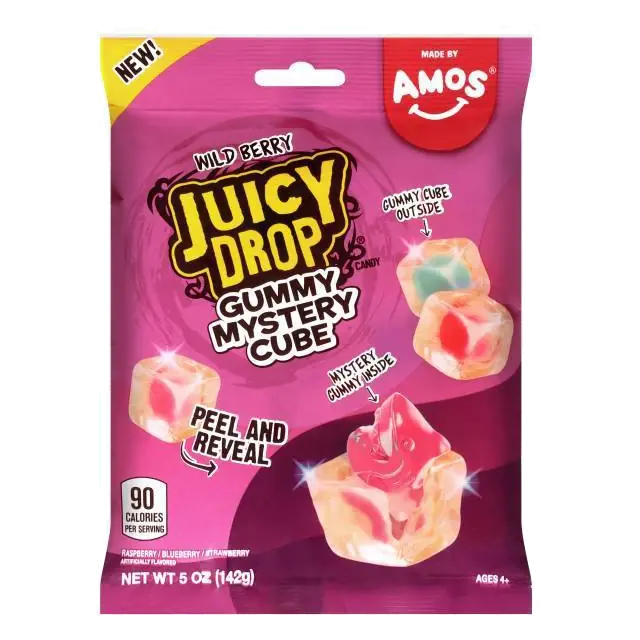 Juicy Drop Mystery Cube Gummy Candy Bag - Wild Berry - 5oz