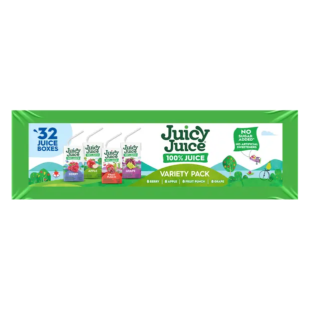 100% Juice Boxes No Added Sugar Variety Pack - 32 pk