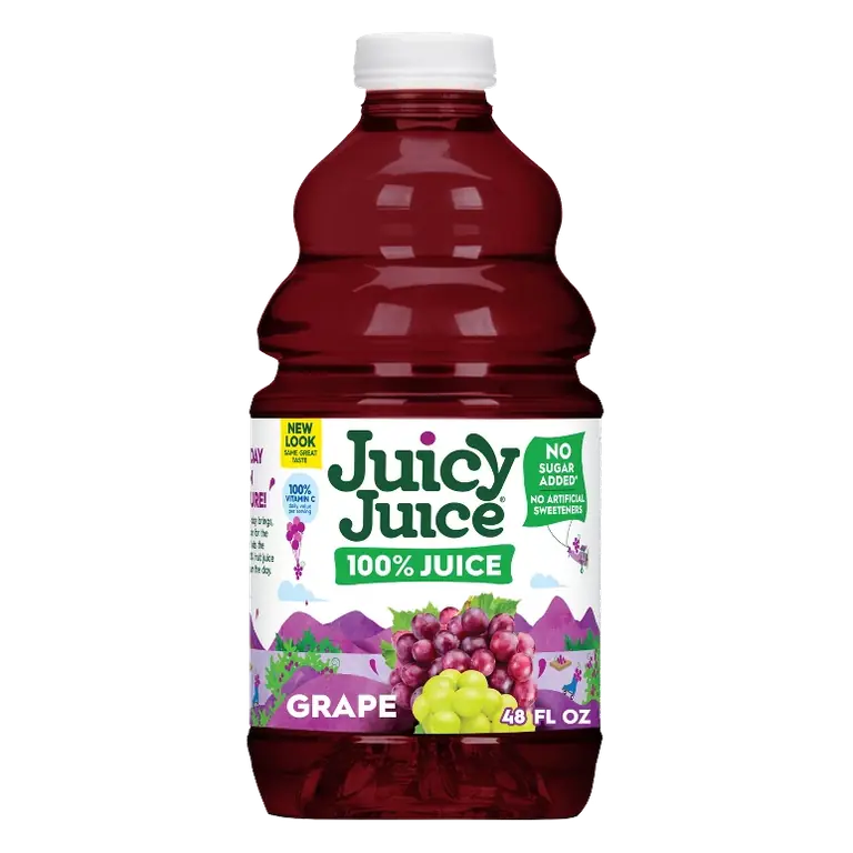 Juicy Juice Grape 100% Juice, 48 fl oz Bottle: No Added Sugar, No Artificial Flavors, No Preservatives