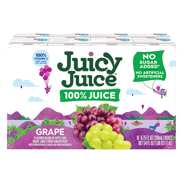 No Added Sugar 100% Grape Juice Boxes - 8 pk
