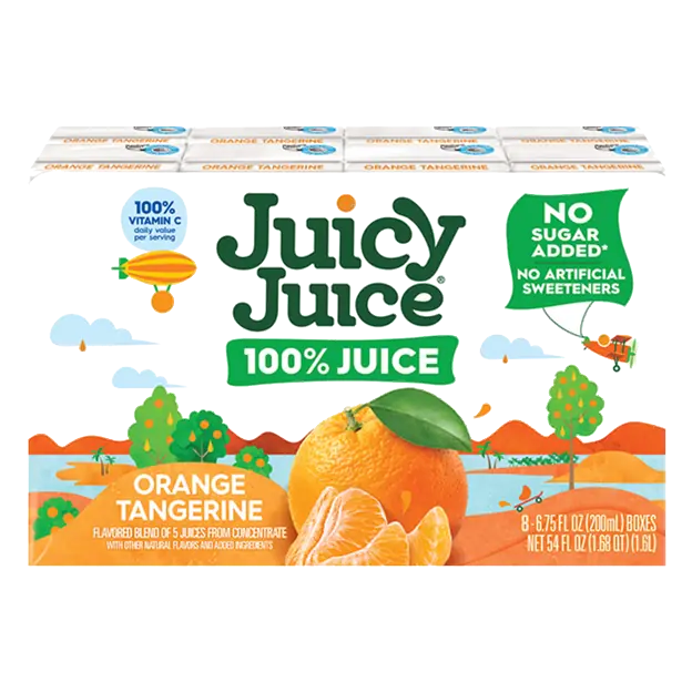 No Added Sugar Orange Tangerine Juice Boxes - 8 pk