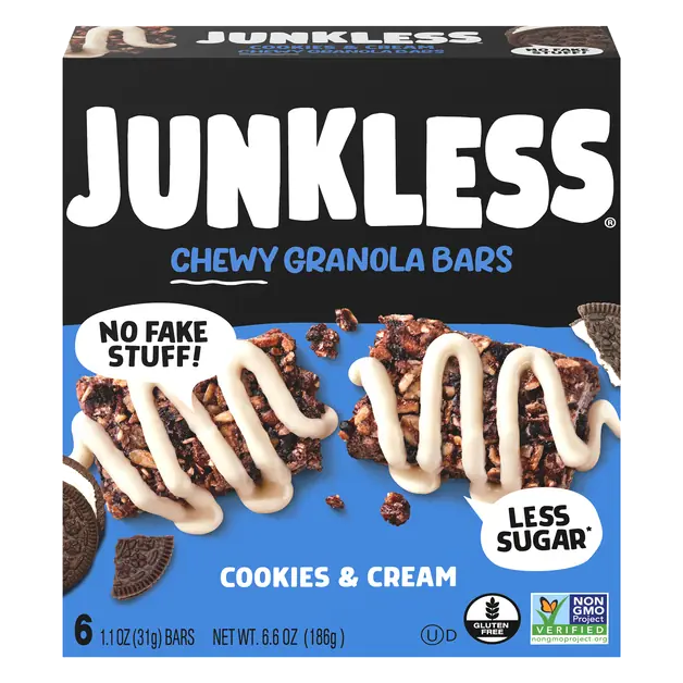 Chewy Cookies & Cream Granola Bars - 6 ct