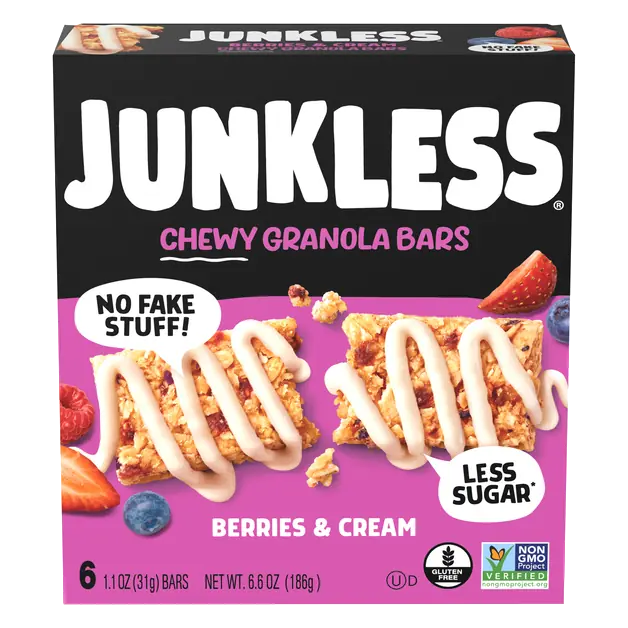 Gluten Free Berries & Cream Chewy Drizzled Granola Bars - 6 ct