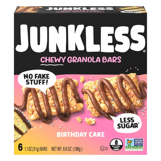 Gluten Free Chewy Drizzled Birthday Cake Granola Bars - 6 ct