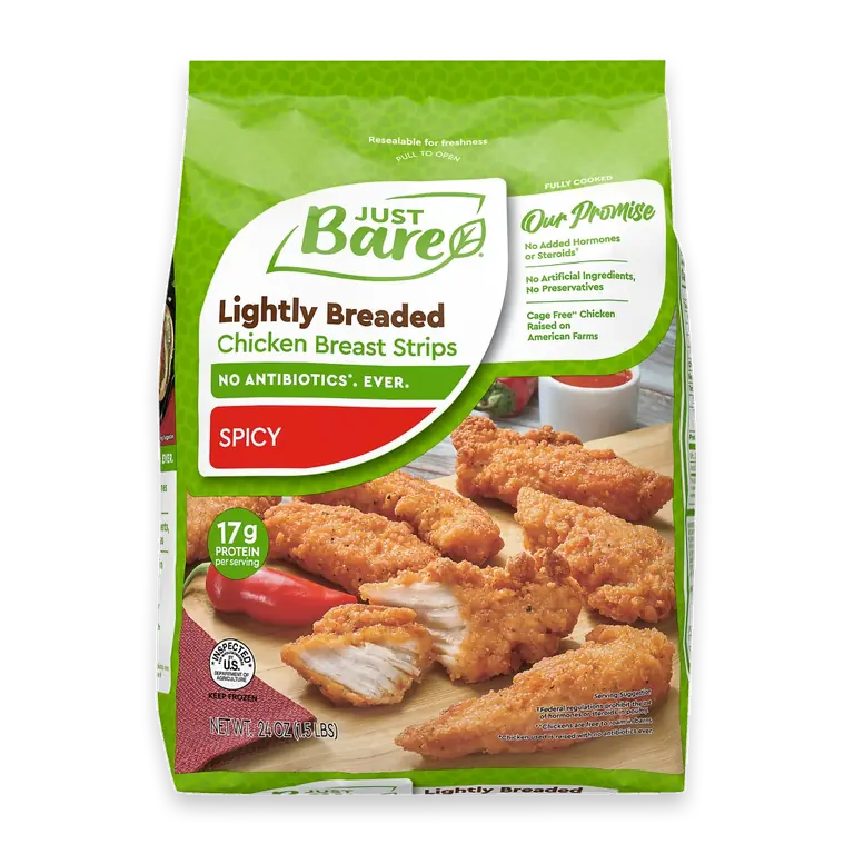 Fully Cooked Lightly Breaded Spicy Chicken Breast Strips
