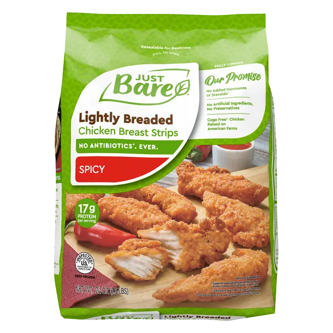 Spicy Lightly Breaded Chicken Breast Strips Frozen
