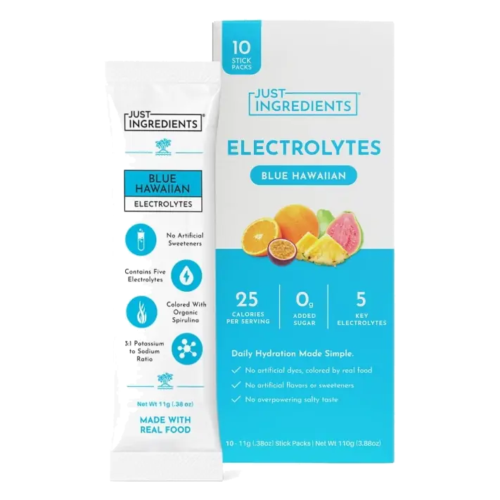 Just Ingredients Electrolytes Sports Drink Mix Packs - Blue Hawaiian - 3.88oz/10ct