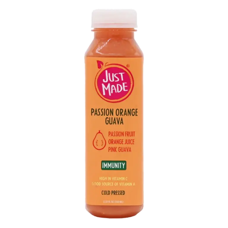 Just Made Passion Orange Guava Cold Pressed Juice, 11.8 fl oz: 96% Juice Content