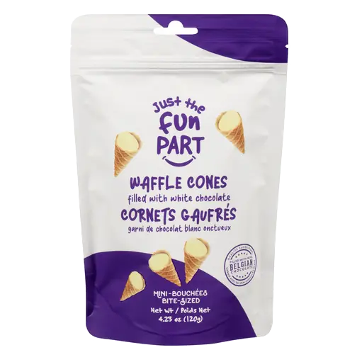 Bite-Sized Waffle Cones White Chocolate 120 g