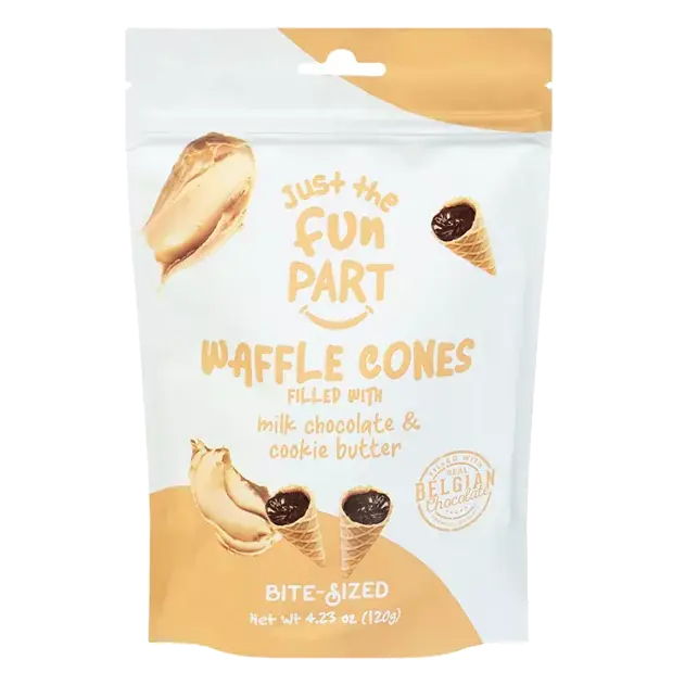 Waffle Cones, Milk Chocolate & Cookie Butter, Bite-Sized