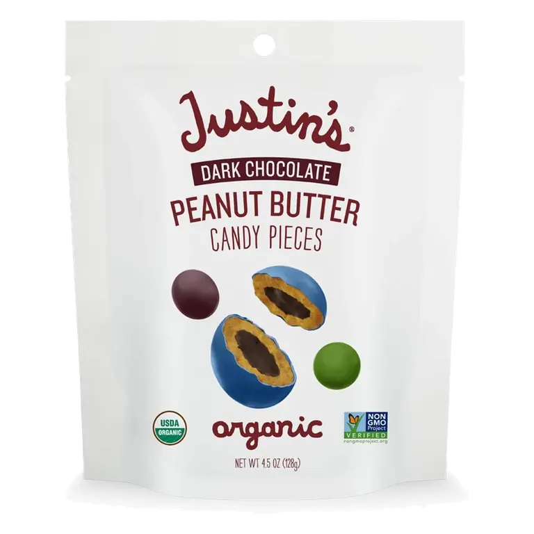 Justin's Dark Chocolate Peanut Butter Candy Pieces 4.5oz