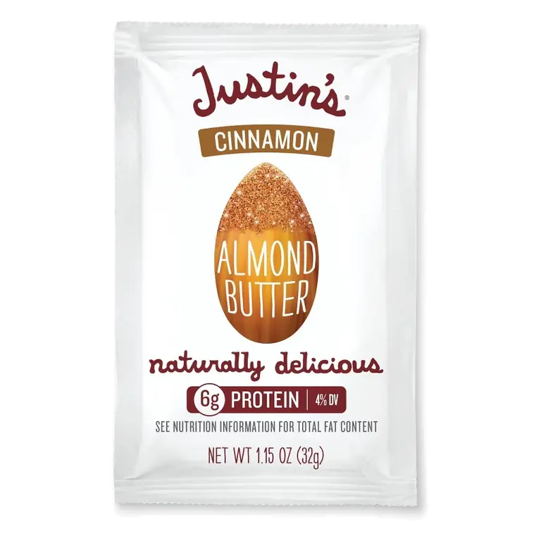 Justin's Cinnamon Almond Butter Pouch, 1.15oz: Certified Gluten-Free, Vegan