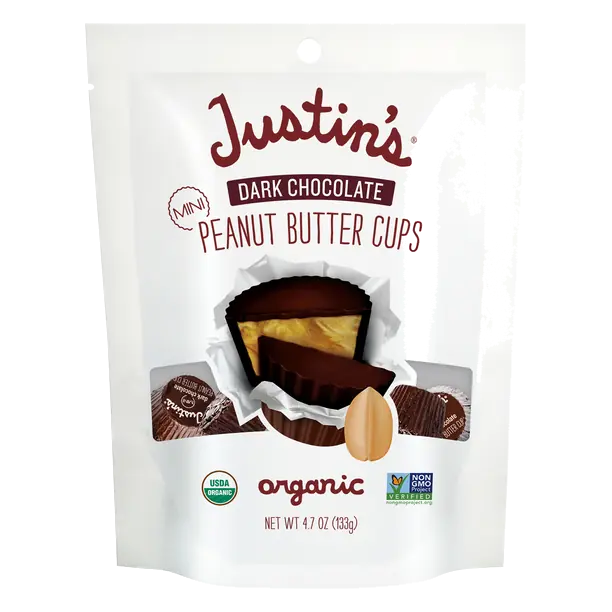 Organic Mini Dark Chocolate Peanut Butter Cups Candy