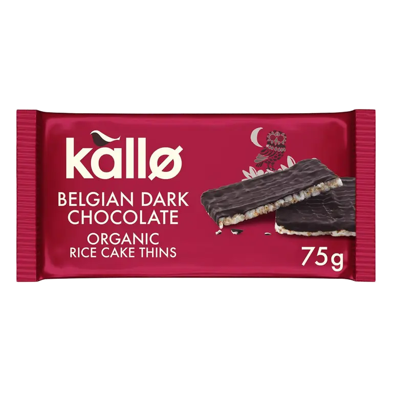 Belgian Dark Chocolate Organic Rice Cake Thins 75g