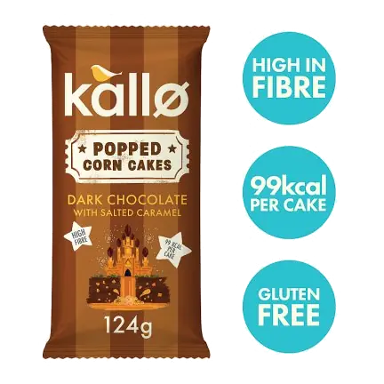 Dark Chocolate with Salted Caramel Popped Corn Cakes