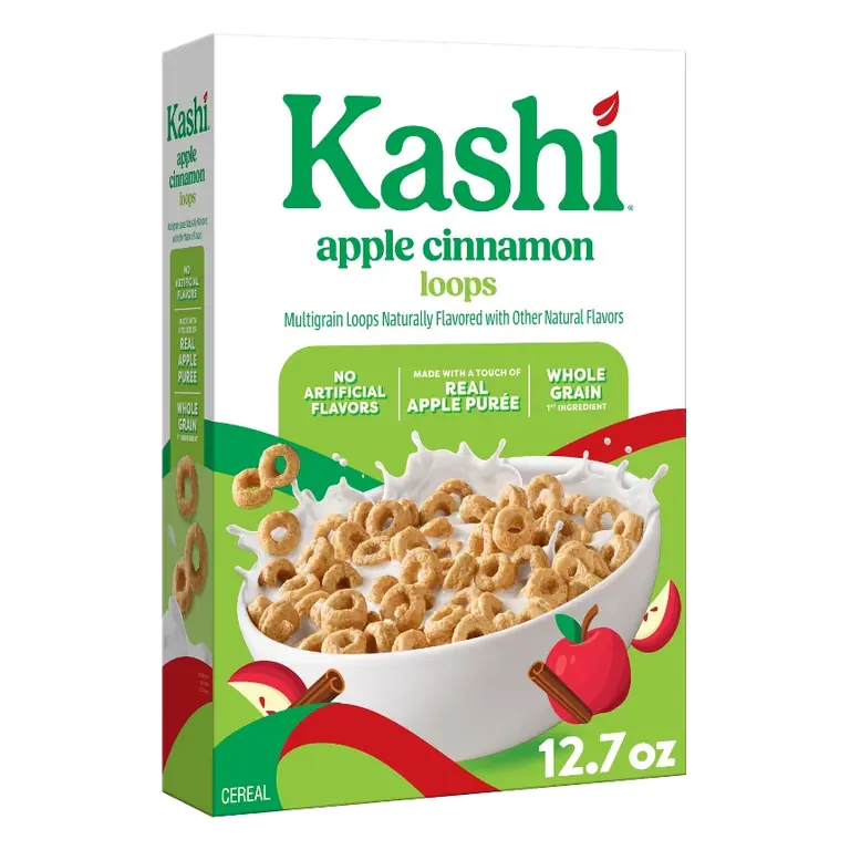 Kashi Apple Cinnamon Loops Breakfast Cereal, 12.7oz: No Certified Synthetic Colors