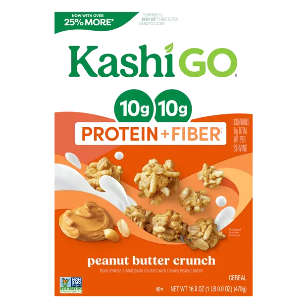 GO Protein + Fiber Peanut Butter Crunch Multigrain Clusters Cereal