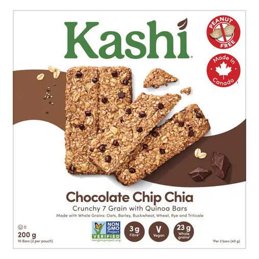 Crunchy Bars 7 Grain Quinoa Chocolate Chip Chia 10 x 20 g