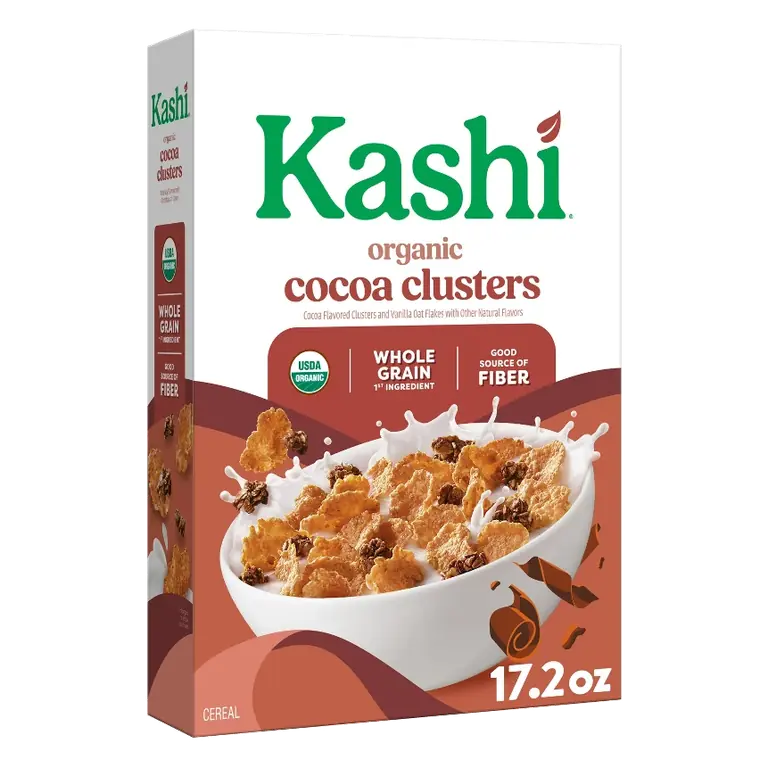 Kashi Organic Cocoa Clusters Breakfast Cereal, 17.2oz: Vegan, Whole Grain, No High Fructose Corn Syrup