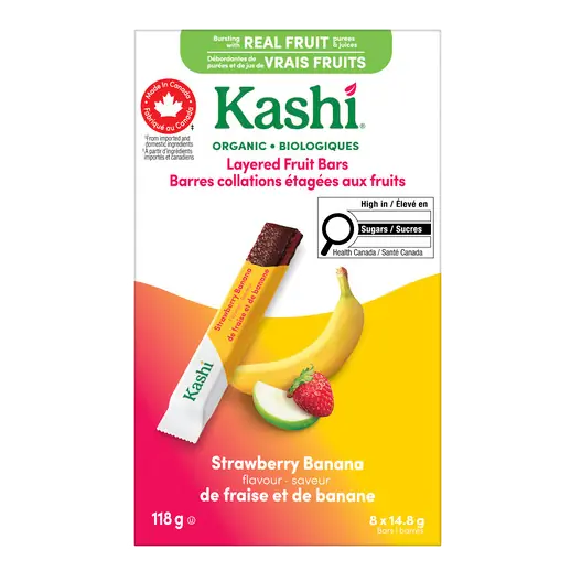 Organic Layered Fruit Bars Strawberry Banana 8 x 14.8 g