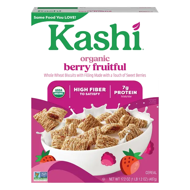 Organic Berry Fruitful Whole Wheat Biscuits Cereal with High Fiber